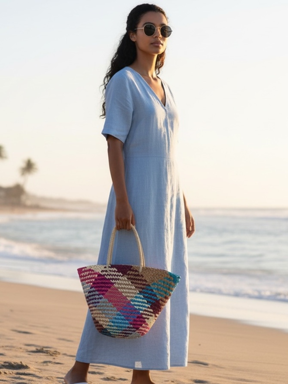Aqua NWT Woven Paper Straw Tote Beach Resort Vacation Coastal Chic